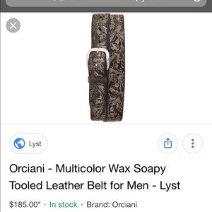 SALE!!AUTHENTIC ORCIANI LEATHER BELT